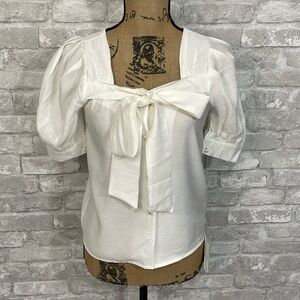 J.ing Pearl Button Tie Blouse